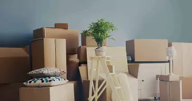 assortment of upack moving boxes